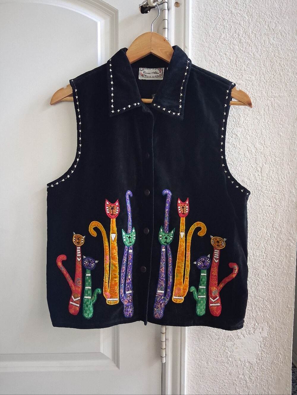 Vintage Deadstock Carrie Allen Cat Theme Vest